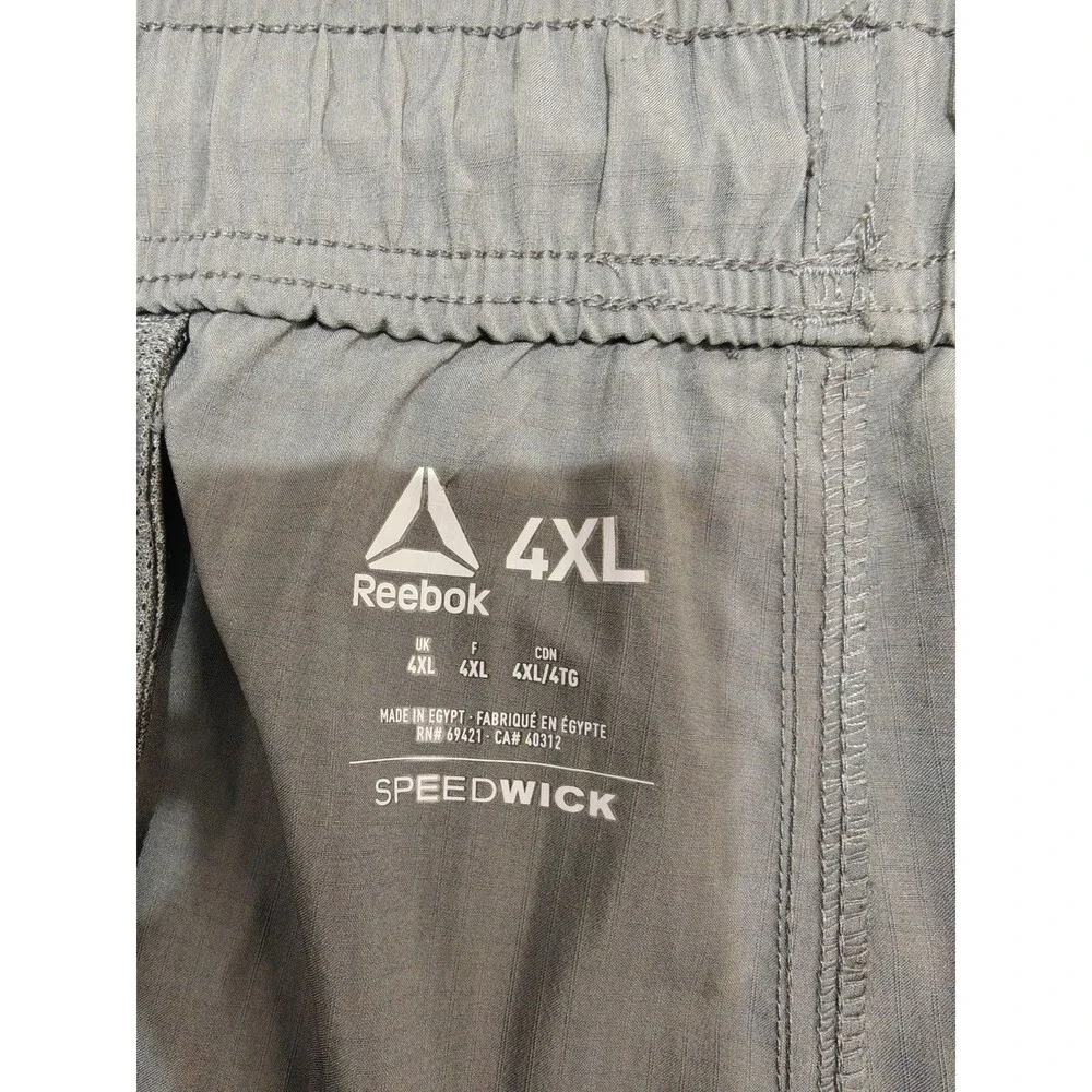 Reebok Shorts Mens Sz 4XL Gray Speedwick Ripstop Cargo Pockets Outdoor Active